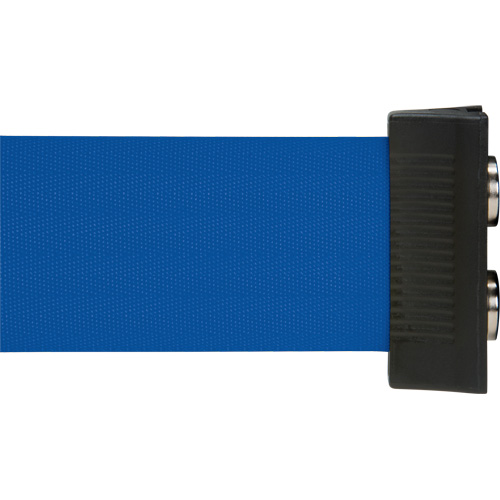 Barri&egrave;re &agrave; fixation murale avec ruban magn&eacute;tique, Acier, Fixation par vis, 7', Ruban Bleu Distribution Industrielle GC