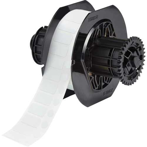 &eacute;tiquettes pour laboratoire et couvercles de flacon r&eacute;sistant aux produits chimiques de s&eacute;rie B33, Polyester, 1" lo x 0,5" h, Blanc Distribution Industrielle GC