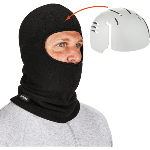 Passe-montagne avec fermeture &agrave; glissi&egrave;re et casque antichoc &agrave; ins&eacute;rer N-Ferno, Molleton/Polyester, Noir Distribution Industrielle GC