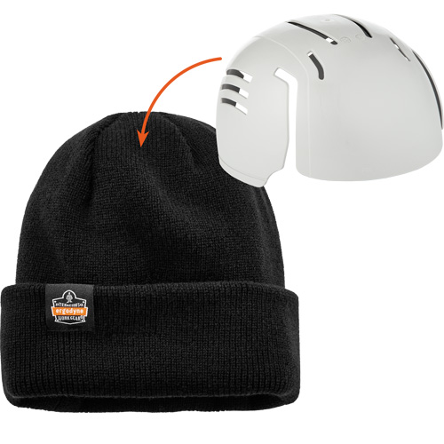 Tuque en tricot c&ocirc;tel&eacute; avec fermeture &agrave; glissi&egrave;re et casque antichoc &agrave; ins&eacute;rer N-Ferno, Taille unique, Noir Distribution Industrielle GC