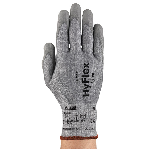HyFlex&reg; 11-727 Series Cut Resistant Gloves, Size 8, 15 Gauge, Polyurethane Coated, Intercept Shell, ASTM ANSI Level A2/EN 388 Level B Distribution Industrielle GC