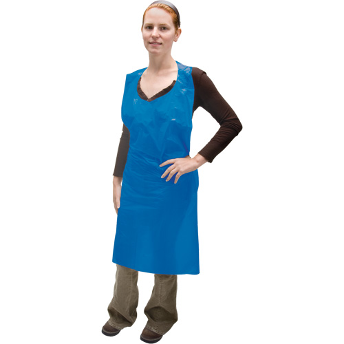 Tablier en poly&eacute;thyl&egrave;ne, Poly&eacute;thyl&egrave;ne, Bleu, 35" la x 46" lo Distribution Industrielle GC