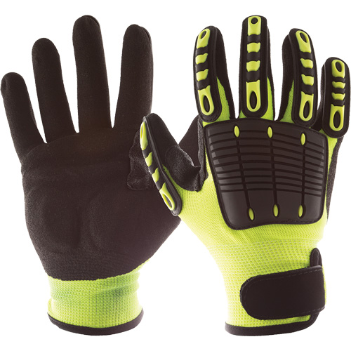 Back Tracker Impact Gloves with Back of Hand Protection, Small, Nitrile Palm, Hook & Loop Cuff Distribution Industrielle GC