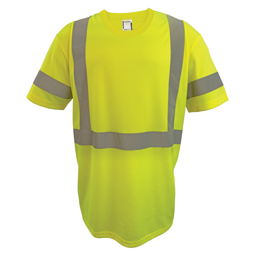Chemise de s&eacute;curit&eacute; &agrave; manches courtes, Polyester, 2T-Grand, Jaune lime haute visibilit&eacute; Distribution Industrielle GC