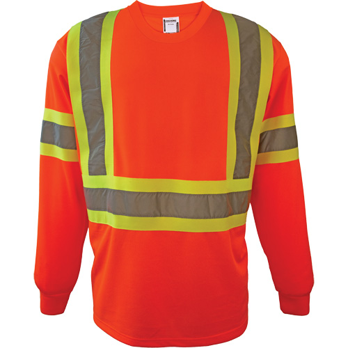 Chemise de s&eacute;curit&eacute; &agrave; manches longues, Polyester, 2T-Grand, Orange haute visibilit&eacute; Distribution Industrielle GC