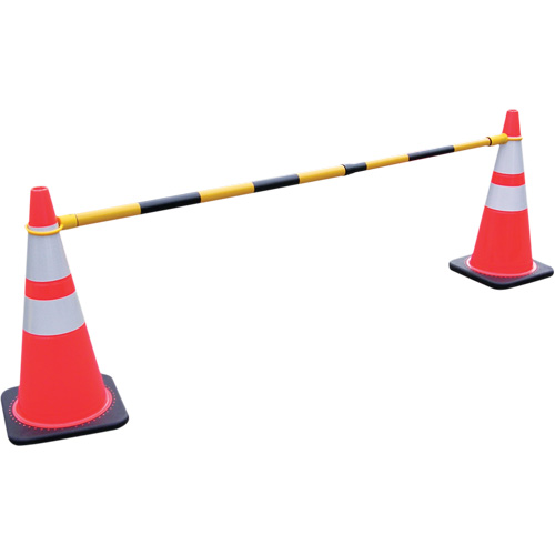 Retractable Cone Bar, 7'2" Extended Length, Black/Yellow Distribution Industrielle GC
