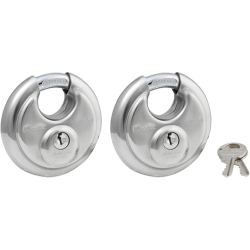 Cadenas &agrave; arceau prot&eacute;g&eacute;, Argent, Cl&eacute;s identiques, Acier inoxydable, Largeur de 2-3/4" Distribution Industrielle GC