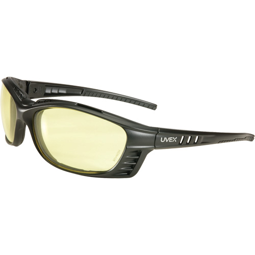 Lunettes de s&eacute;curit&eacute; Uvex Livewire avec lentilles HydroShield, Lentille Ambr&eacute;e, Antibu&eacute;e, ANSI Z87+/R&eacute;pond ou surpasse la norme CSA Z94.3 Distribution Industrielle GC