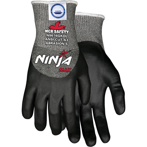 Ninja&reg; Max Cut Resistant Gloves, Size Medium, 10 Gauge, Bi-Polymer Coated, Dyneema&reg; Shell, ASTM ANSI Level A3 Distribution Industrielle GC
