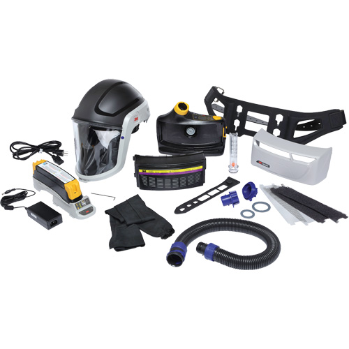 Trousse de respirateur d&eacute;puration dair propuls&eacute; pour lindustrie lourde Versaflo, Capuchon & visi&egrave;re, Pile Lithium-ion Distribution Industrielle GC