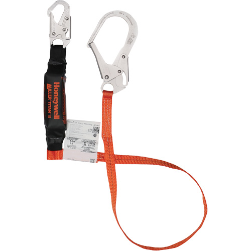 Titan Shock-Absorbing Lanyard, 6', Locking Rebar Hook Center, Locking Snap Hook Leg Ends, Polyester Distribution Industrielle GC