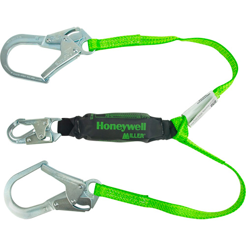 Longe &agrave; amortisseur de choc Miller HP, 4', Point d'ancrage &agrave; Crochet d'armature verrouillable, Mousqueton verrouillable aux jambes, Polyester Distribution Industrielle GC