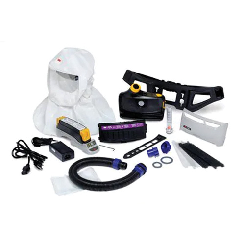 Ensemble respirateur d&eacute;puration dair propuls&eacute; facile &agrave; nettoyer Versaflo, Cagoule ample & visi&egrave;re, Pile Lithium-ion Distribution Industrielle GC