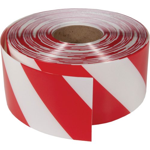 Ruban de marquage tr&egrave;s r&eacute;sistant pour plancher ArmorStripe, 4" x 100', PVC, Rouge et blanc Distribution Industrielle GC