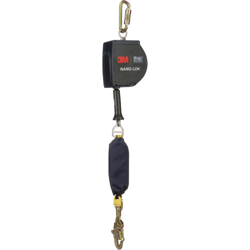 Cordage de s&eacute;curit&eacute; autor&eacute;tractable allong&eacute; Nano-Lok, 15', Acier galvanis&eacute;, Pivotant Distribution Industrielle GC