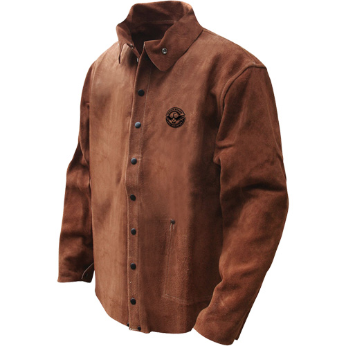 Veste de soudage en cuir fleur de vache refendu Gander Brand, Cuir, 4T-Grand, Brun Distribution Industrielle GC