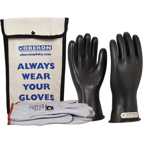 Ensemble de gants en caoutchouc pour l'&eacute;lectricit&eacute; de classe 0, 10, 11" lo, 20 cal/cm², NFPA 70E Distribution Industrielle GC