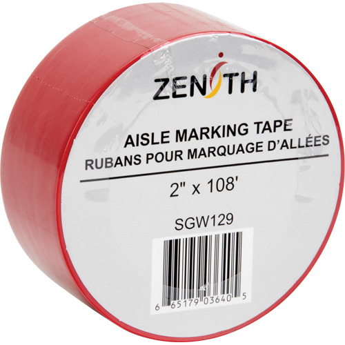 Aisle Marking Tape, 2" x 108', PVC, Red Distribution Industrielle GC