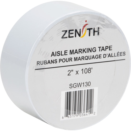 Ruban pour marquage d'all&eacute;es, 2" x 108', PVC, Blanc Distribution Industrielle GC