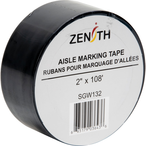 Aisle Marking Tape, 2" x 108', PVC, Black Distribution Industrielle GC