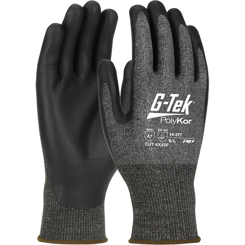 Gants r&eacute;sistants aux coupures G-Tek PolyKor X7, Taille Petit, Calibre 18, Rev&ecirc;tement Polyur&eacute;thane, Enveloppe en Poly&eacute;thyl&egrave;ne, ASTM ANSI niveau A7/EN 388 niveau F Distribution Industrielle GC