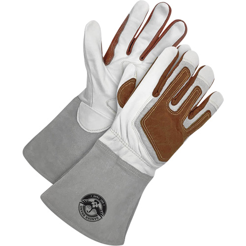 Gants de soudage &agrave; l'arc TIG Gander Brand avec renfort thermique, Cuir fleur de ch&egrave;vre, Taille Petit Distribution Industrielle GC