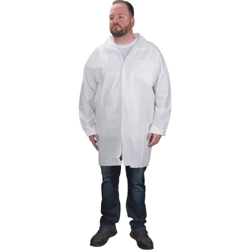 Protective Lab Coat, Microporous, White, Small Distribution Industrielle GC