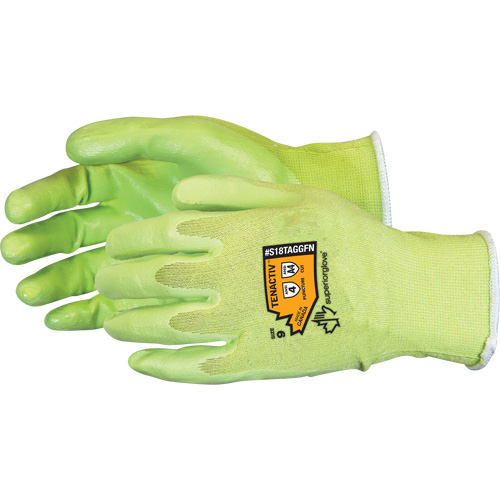 Composite Filament Fiber Cut-Resistant Hi-Viz Glove, Size 5, 18 Gauge, Foam Nitrile Coated, TenActiv Shell, ANSI/ISEA 105 Level 4 Distribution Industrielle GC