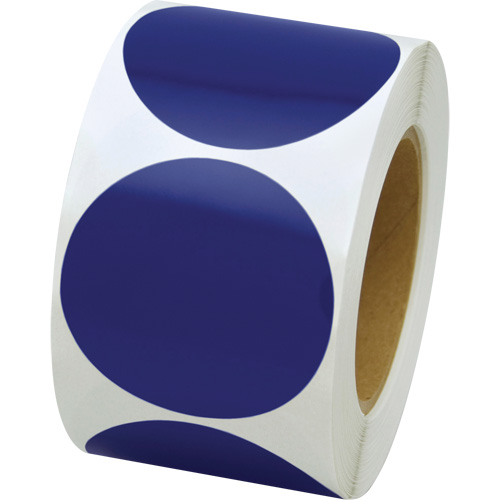 Pastilles de marquage color&eacute;es, Cercle, 3" lo x 3" la, Bleu, Vinyle Distribution Industrielle GC