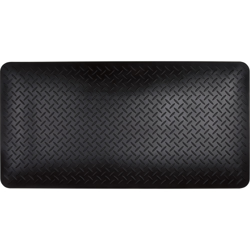 Anti-Fatigue Matting, Diamond, 1-2/3' x 3-1/4' x 3/4", Black, Polyurethane Distribution Industrielle GC