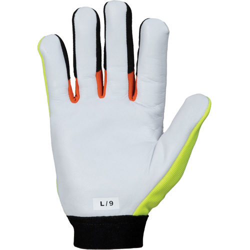 ClutchGear&reg; High-Visibility Mechanic's Gloves, Grain Goatskin Palm, Size Medium Distribution Industrielle GC