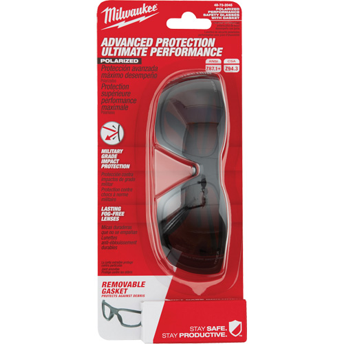 Performance Safety Glasses with Gasket, Black Lens, Polarized, Meets/Exceeds CSA Z94.3 Distribution Industrielle GC