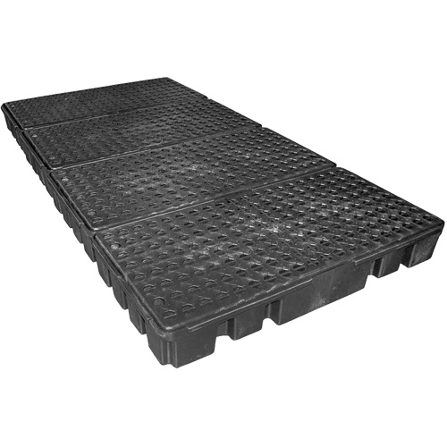 Palette de confinement des d&eacute;versements &agrave; profil bas Black Diamond, Capacit&eacute; de d&eacute;versement 102 gal. US, 96" x 49" x 6,5" Distribution Industrielle GC