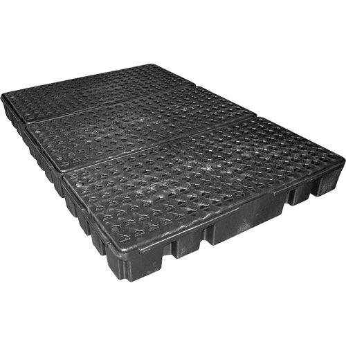 Palette de confinement des d&eacute;versements &agrave; profil bas Black Diamond, Capacit&eacute; de d&eacute;versement 76.5 gal. US, 72" x 49" x 6,5" Distribution Industrielle GC