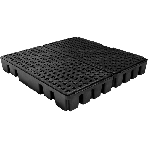 Palette de confinement des d&eacute;versements &agrave; profil bas Black Diamond, Capacit&eacute; de d&eacute;versement 51 gal. US, 49" x 48" x 6,5" Distribution Industrielle GC