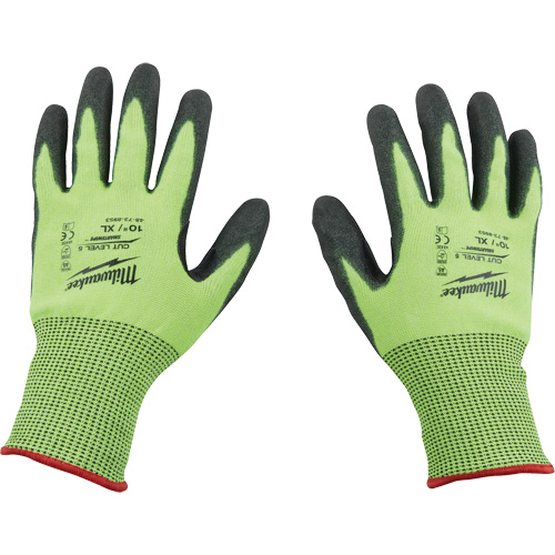 Gants &agrave; haute visibilit&eacute; enduits par trempage, Taille 2T-Grand, Calibre 15, Rev&ecirc;tement Polyur&eacute;thane, Enveloppe en Poly&eacute;thyl&egrave;ne, ASTM ANSI niveau A5 Distribution Industrielle GC