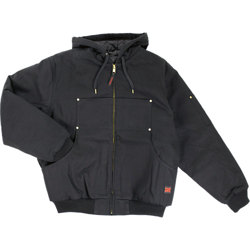 Blouson d'aviateur en toile lourde avec capuchon, Hommes, Moyen (grande taille), Noir Distribution Industrielle GC