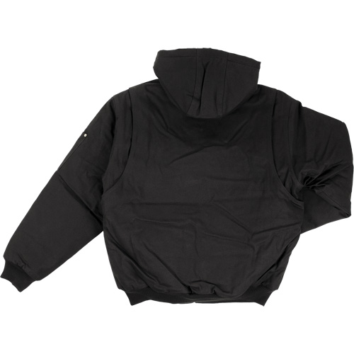 Blouson d'aviateur en toile lourde avec capuchon, Hommes, Moyen (grande taille), Noir Distribution Industrielle GC