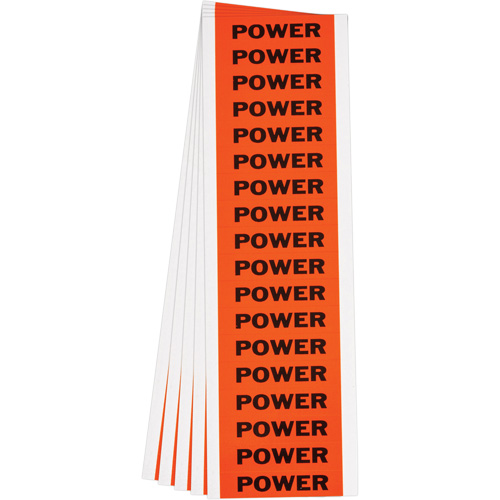 "Power" Conduit & Voltage Labels, 1/2" x 2-1/4", Cloth/Vinyl, English Distribution Industrielle GC