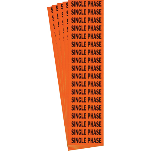 &eacute;tiquette de tension pour conduit  Single Phase , 1/2" x 2-1/4", &eacute;toffe/Vinyle, Anglais Distribution Industrielle GC