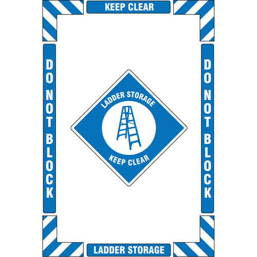 Trousse de marquage du sol ?Ladder Storage? (rangement d&eacute;chelle), Adh&eacute;sif, Anglais avec pictogramme Distribution Industrielle GC