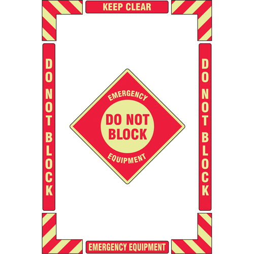 "Emergency Equipment" Floor Marking Kit, Adhesive, English with Pictogram Distribution Industrielle GC