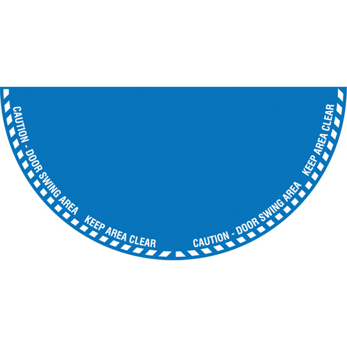 Signalisation au sol ?Caution? (attention) pour porte battante en demi-cercle, Adh&eacute;sif, Anglais avec pictogramme Distribution Industrielle GC