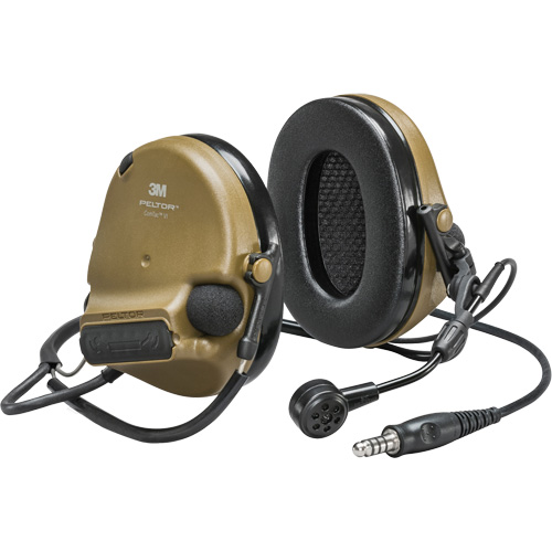 Casque VI NIB avec fils de sortie unique Peltor ComTac, Style Cordon cervical, 22 dB Distribution Industrielle GC