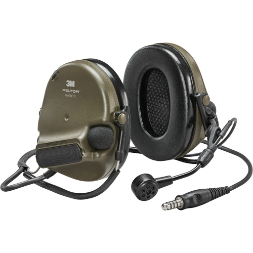 Casque VI NIB avec fils de sortie unique Peltor ComTac, Style Cordon cervical, 22 dB Distribution Industrielle GC