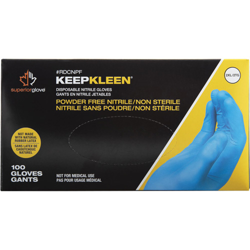 Gants jetables KeepKleen, Petit, Nitrile, 2,8 mil, Sans poudre, Bleu Distribution Industrielle GC
