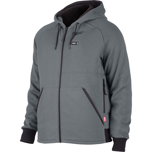 Chandail &agrave; capuchon chauffant M12 complet, Hommes, 2T-Grand, Gris, Polyester Distribution Industrielle GC