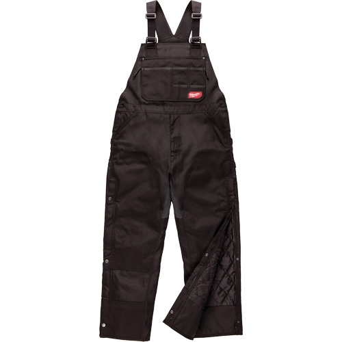 Salopette GridIron de longueur standard avec fermeture &agrave; glissi&egrave;re jusqu'&agrave; la cuisse, Hommes, Grand, Noir Distribution Industrielle GC