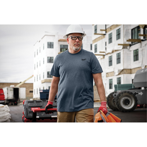 T-shirt de travail hybride, Hommes, Petit, Bleu Distribution Industrielle GC