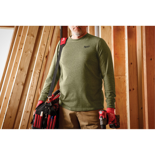 T-shirt de travail hybride, Hommes, Petit, Vert Distribution Industrielle GC
